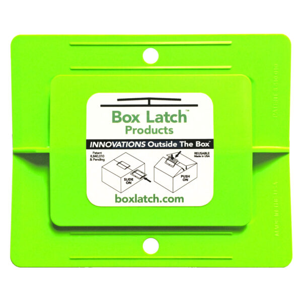 Box Latch - Closing boxes without tape. Large - green.