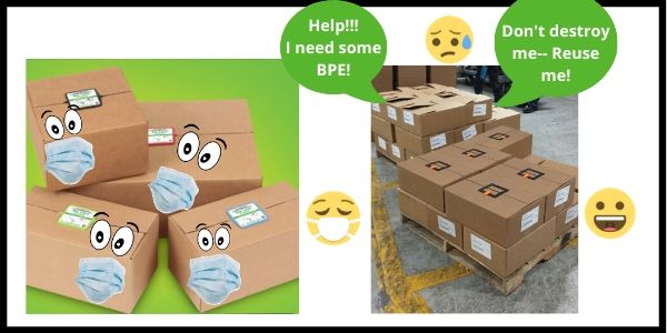 Box Latch - Closing boxes without tape. Box Protective Equipment comic strip.